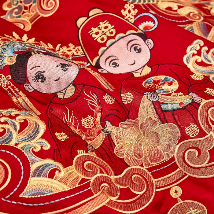 91家纺网 家纺一手货源 找家纺 东方合美（原：皇家传奇） 2025新款新中式纯棉刺绣长绒棉四件套 一生一世