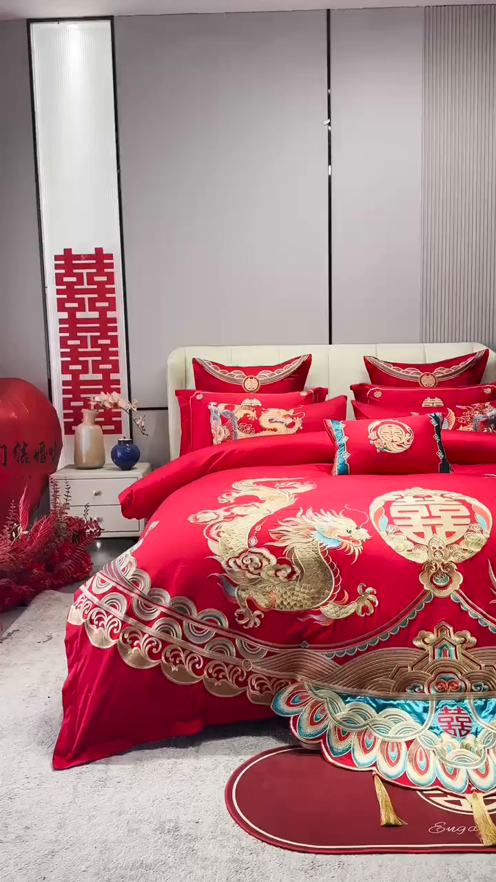 91家纺网 家纺一手货源 找家纺 （总）东方合美（原：皇家传奇） 2025新款新中式纯棉刺绣长绒棉四件套