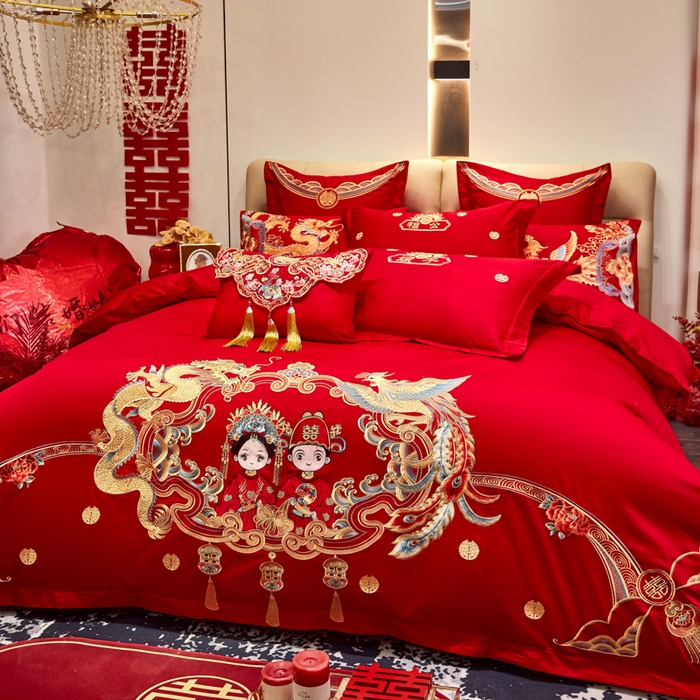 91家纺网 家纺一手货源 找家纺 东方合美（原：皇家传奇） 2025新款新中式纯棉刺绣长绒棉四件套 一生一世