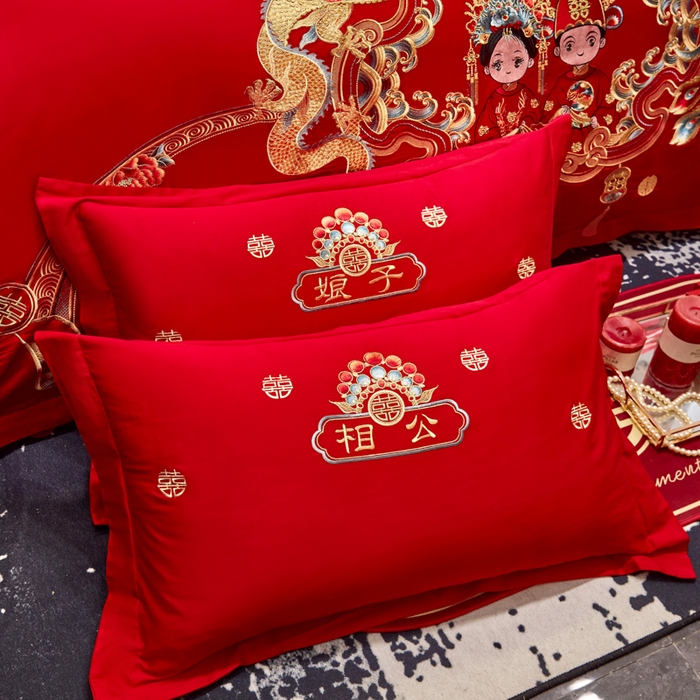 91家纺网 家纺一手货源 找家纺 东方合美（原：皇家传奇） 2025新款新中式纯棉刺绣长绒棉四件套 一生一世