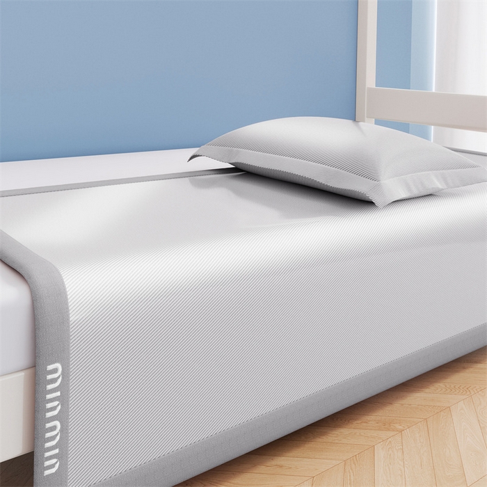 91家纺网 家纺一手货源 找家纺 星座家纺 2025新款学生床斜纹冰丝凉席-刺绣款 雪花灰