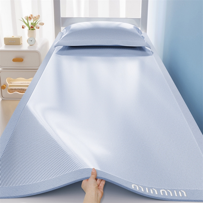 星座家纺 2025新款学生床斜纹冰丝凉席-刺绣款 宁静蓝
