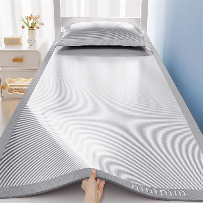 星座家纺 2025新款学生床斜纹冰丝凉席-刺绣款 雪花灰