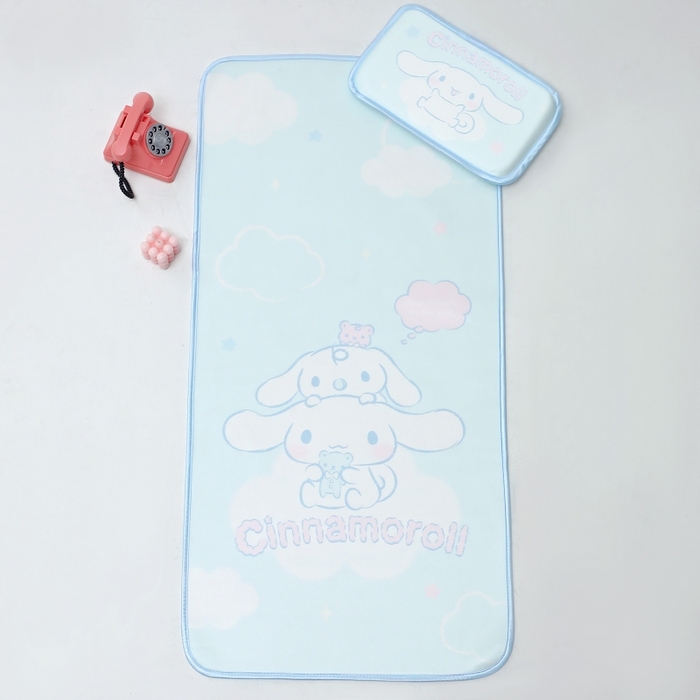 91家纺网 家纺一手货源 找家纺 八零年代 2025新款三丽鸥IP正版授权凉席新品云柔天丝软凉席冰丝儿童席幼儿园午睡凉席套件 大耳狗-宝贝