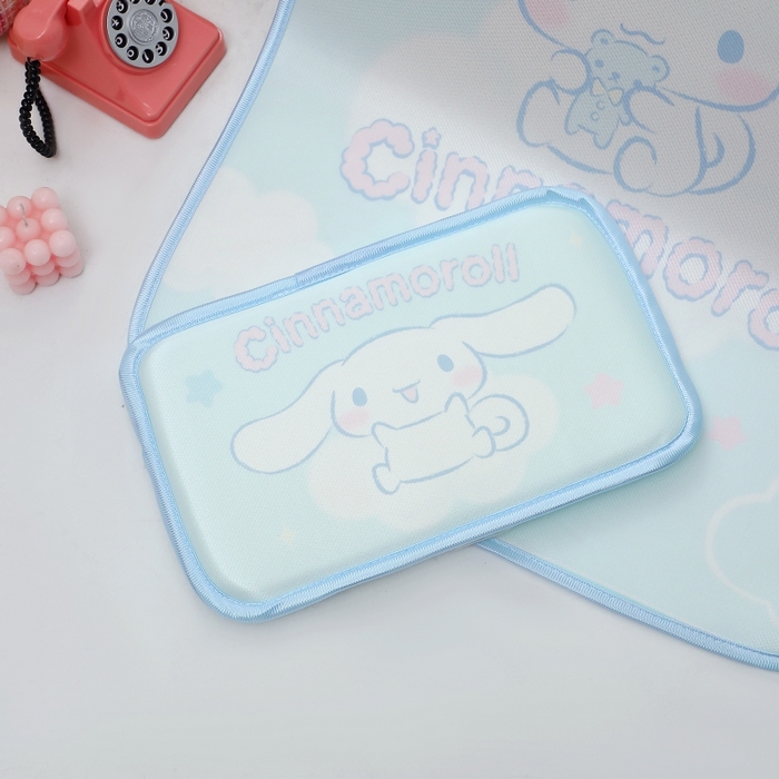 91家纺网 家纺一手货源 找家纺 八零年代 2025新款三丽鸥IP正版授权凉席新品云柔天丝软凉席冰丝儿童席幼儿园午睡凉席套件 大耳狗-宝贝