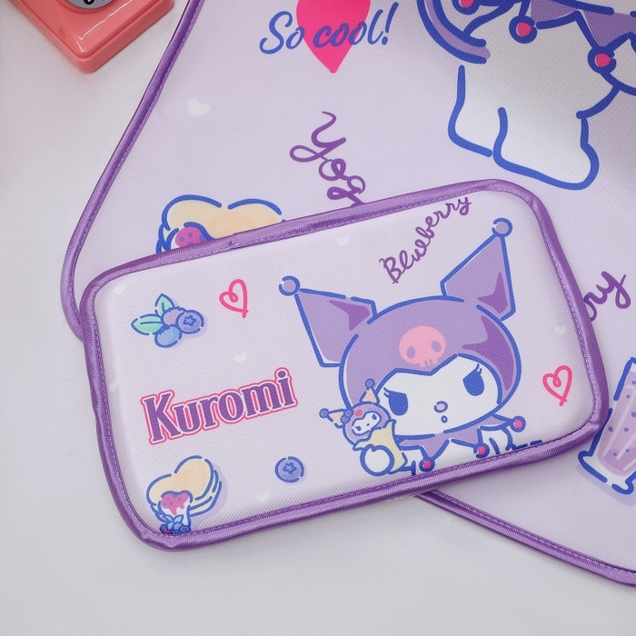 91家纺网 家纺一手货源 找家纺 八零年代 2025新款三丽鸥IP正版授权凉席新品云柔天丝软凉席冰丝儿童席幼儿园午睡凉席套件 库洛米-甜甜