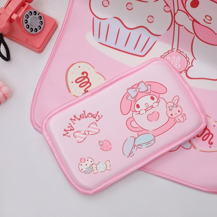 91家纺网 家纺一手货源 找家纺 八零年代 2025新款三丽鸥IP正版授权凉席新品云柔天丝软凉席冰丝儿童席幼儿园午睡凉席套件 美乐蒂-草莓甜心