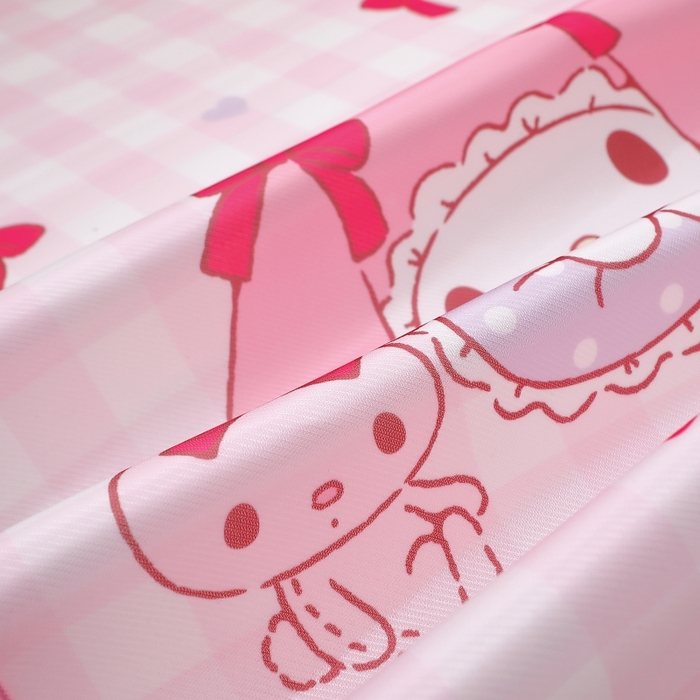 91家纺网 家纺一手货源 找家纺 八零年代 2025新款三丽鸥IP正版授权凉席新品云柔天丝软凉席冰丝儿童席幼儿园午睡凉席套件 美乐蒂-粉格