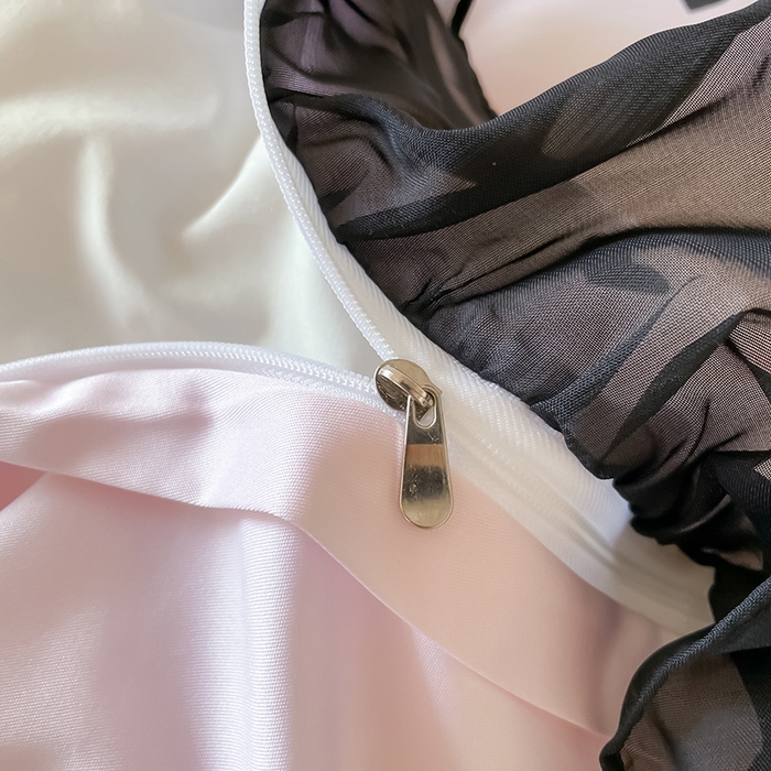 91家纺网 家纺一手货源 找家纺 绒世界 2025新款小清新美拉德水洗冰丝套件四件套 爱心-粉