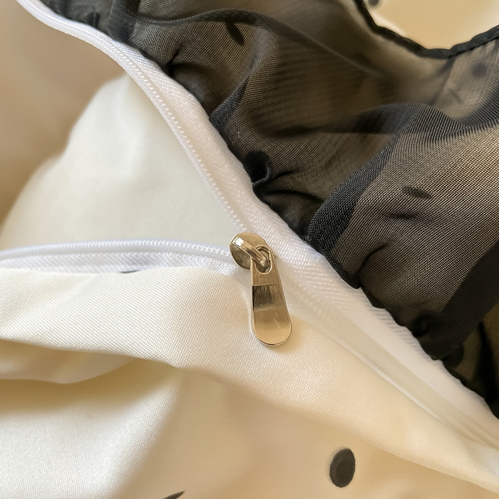 91家纺网 家纺一手货源 找家纺 绒世界 2025新款小清新美拉德水洗冰丝套件四件套 波点