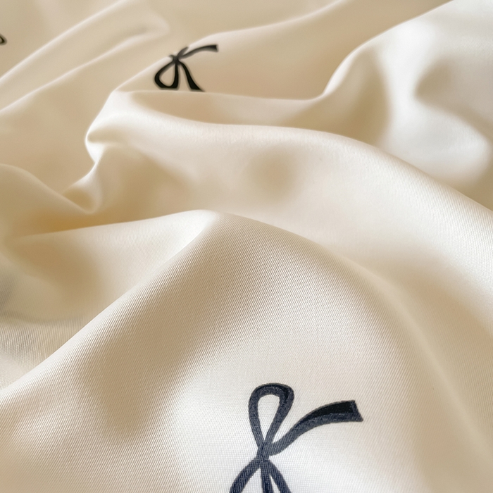 91家纺网 家纺一手货源 找家纺 绒世界 2025新款小清新美拉德水洗冰丝套件四件套 蝴蝶结