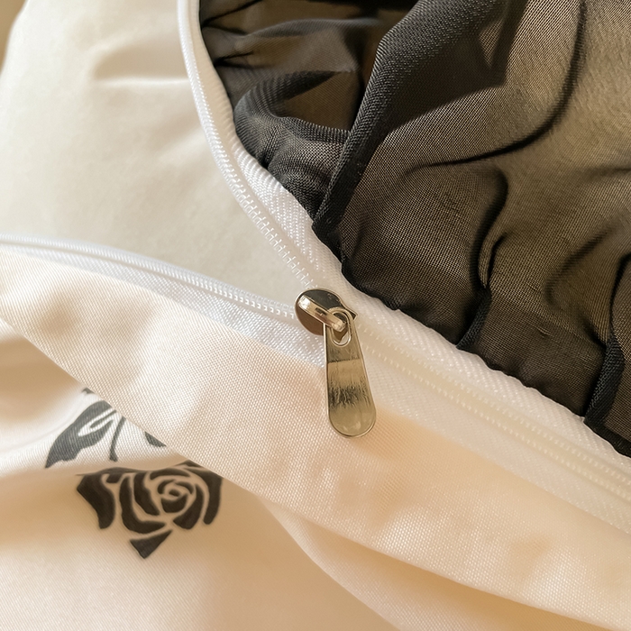 91家纺网 家纺一手货源 找家纺 绒世界 2025新款小清新美拉德水洗冰丝套件四件套 玫瑰