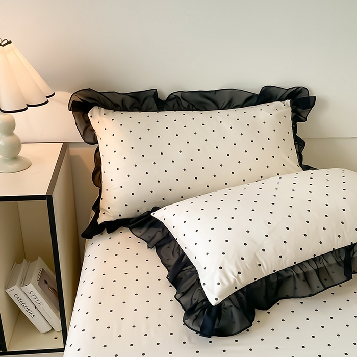 91家纺网 家纺一手货源 找家纺 绒世界 2025新款水洗真丝绣花冰丝美拉德夏被四件套系列 夏被-波点