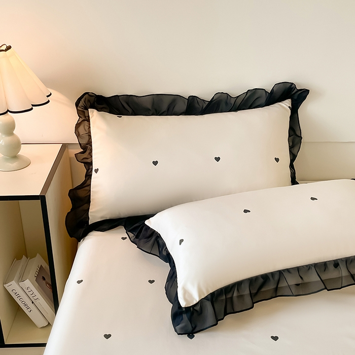 91家纺网 家纺一手货源 找家纺 绒世界 2025新款水洗真丝绣花冰丝美拉德夏被四件套系列 夏被-爱心