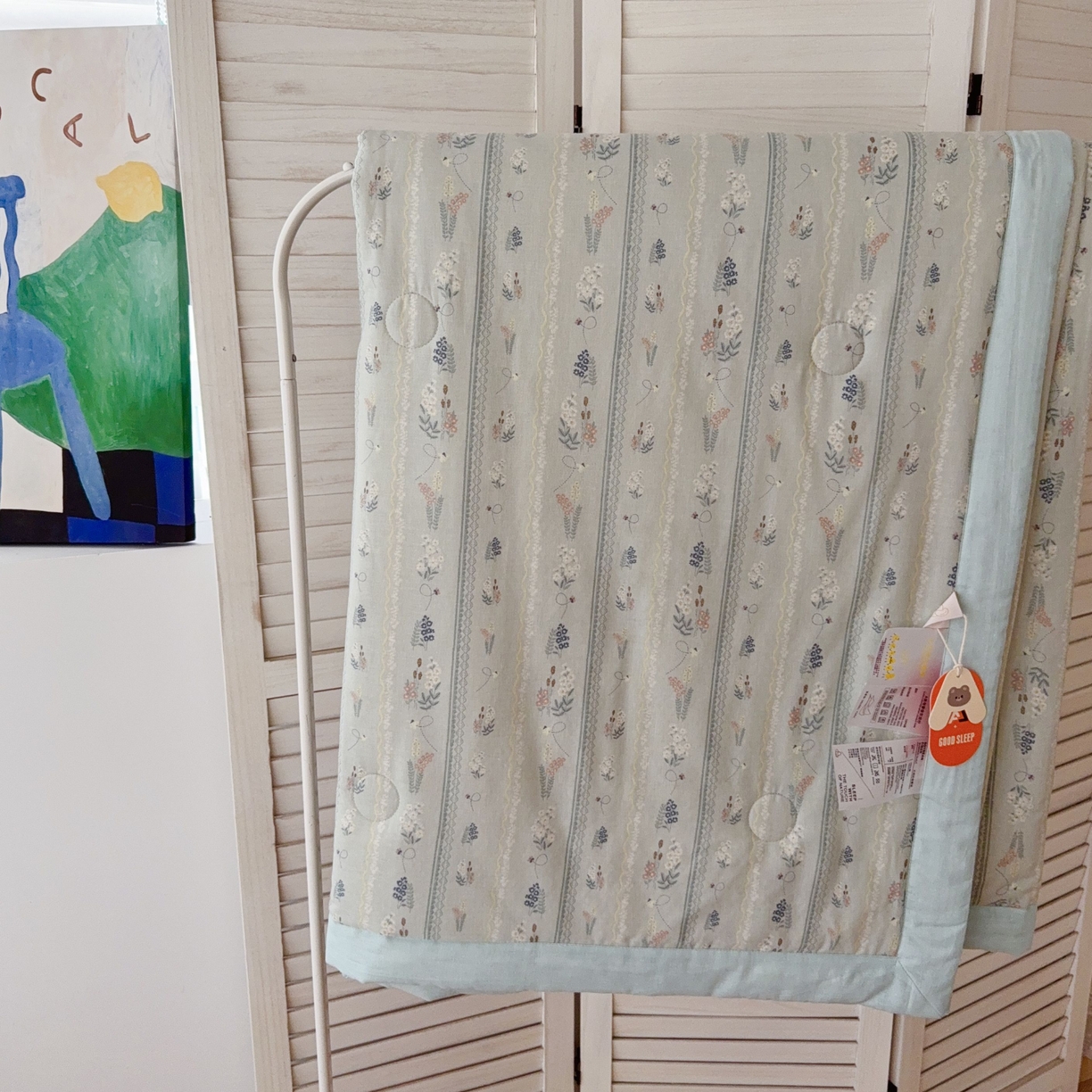 91家纺网 家纺一手货源 找家纺 于果 2025新款全棉双层纱夏被四件套 惜梦