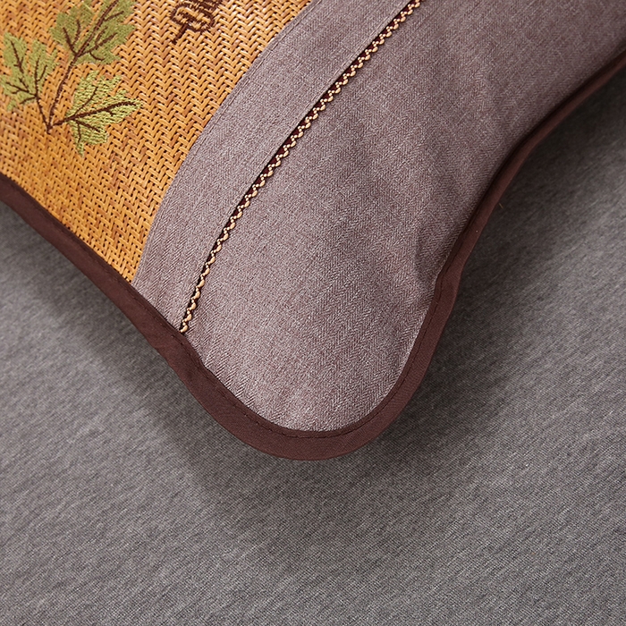 91家纺网 家纺一手货源 找家纺 纽乐家纺 2025新款夏凉凉感艾草花茶香冰藤枕芯茉莉花助睡眠枕头枕芯 艾草茶香冰藤枕-浅咖 35x55cm/只