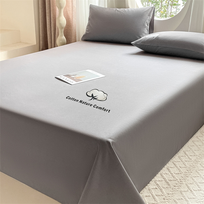 91家纺网 家纺一手货源 找家纺 布卢姆床垫 2025新款全棉纯棉烫画全棉老粗布床单凉席 棉朵-深灰