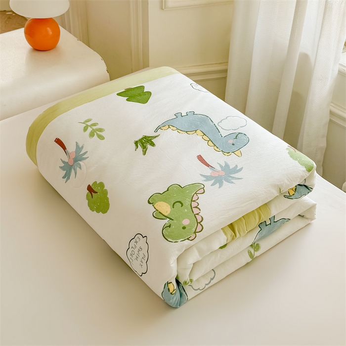 91家纺网 家纺一手货源 找家纺 美梦里 2025新款A类水洗棉棉花夏被 夏凉被空调被 小恐龙