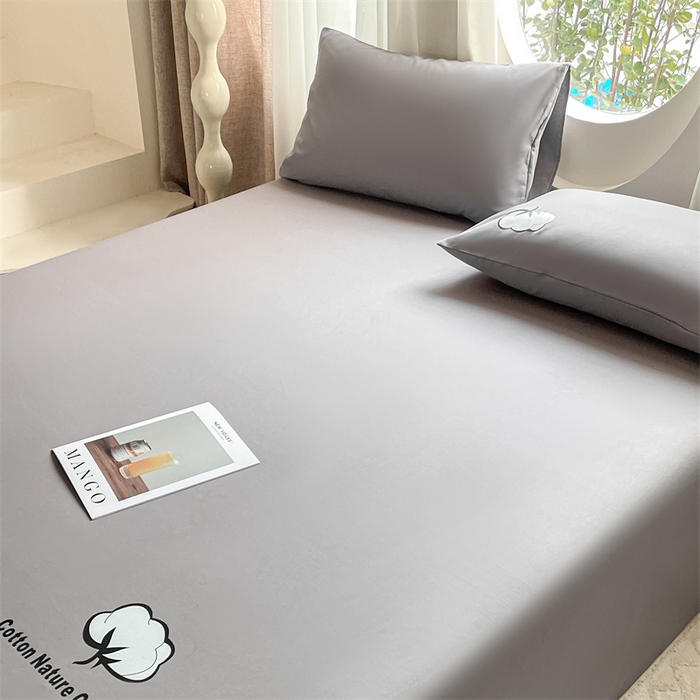 91家纺网 家纺一手货源 找家纺 布卢姆床垫 2025新款全棉纯棉烫画全棉老粗布床单凉席 棉朵-深灰