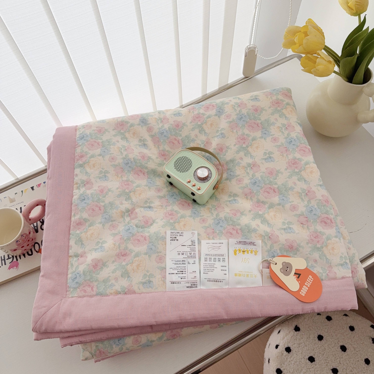 91家纺网 家纺一手货源 找家纺 于果 2025新款全棉双层纱夏被四件套 佩洛斯