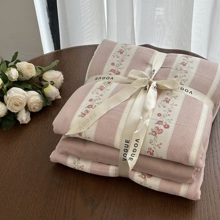 91家纺网 家纺一手货源 找家纺 （总）黛馨  2025新款全棉A类小清新双层纱四件套