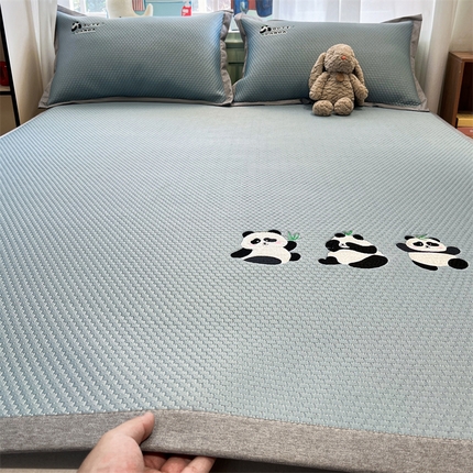 91家纺网 家纺一手货源 找家纺 （总）启程家纺 2025春夏新款冰豆豆凉席刺绣款复合三明治三件套