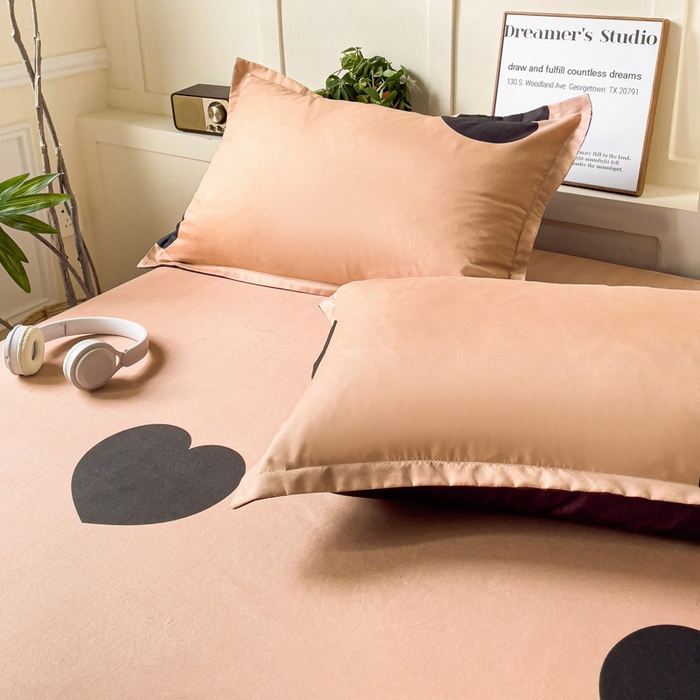 91家纺网 家纺一手货源 找家纺 朵朵家纺 2025新款亲肤棉芦荟棉床笠单床笠，磨毛床笠，印花床笠（可定制尺寸 ） 比心