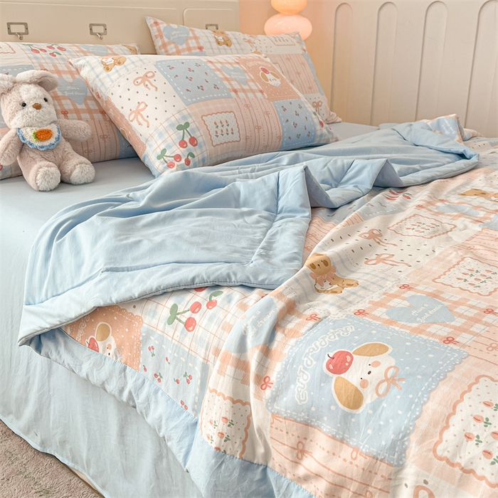 91家纺网 家纺一手货源 找家纺 美梦里 2025新款A类水洗棉棉花夏被 夏凉被空调被 萌宠派对