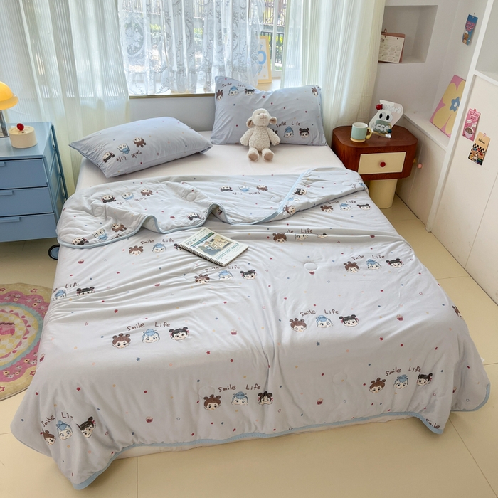 91家纺网 家纺一手货源 找家纺 葡萄家 2025新款A类母婴级大豆纤维牛奶丝针织棉夏凉被空调被-系列二 哪吒