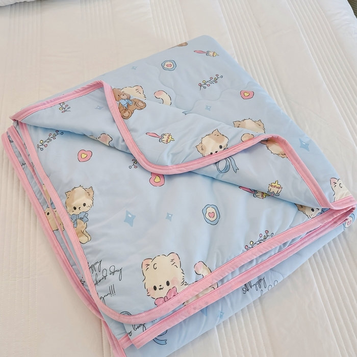 91家纺网 家纺一手货源 找家纺 （总）兜米  2025夏季A类针织棉夏凉被小清新卡通双面针织棉空调被子被芯