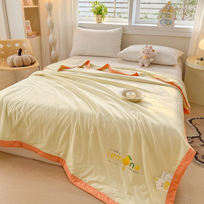 91家纺网 家纺一手货源 找家纺 （总）帕芬鸟家纺 2025新款柠檬夏被