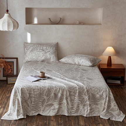 千朵森2025新款A类全棉老粗布床单三件套 泉动