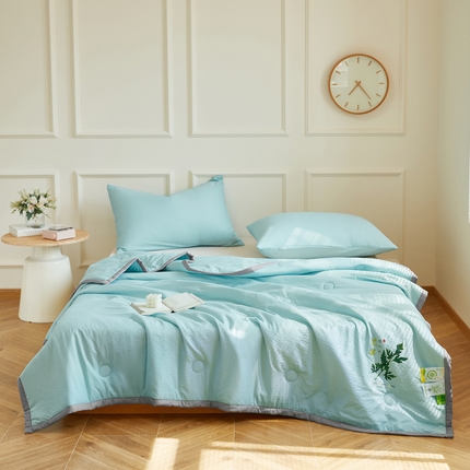 91家纺网 家纺一手货源 找家纺 （总）欧雅搁家纺 2025新款纯色艾草驱蚊夏凉被