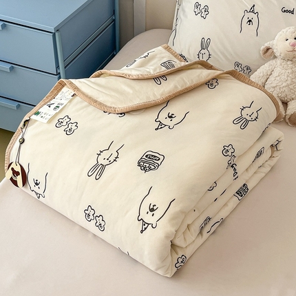 葡萄家 2025新款A类母婴级大豆纤维牛奶丝针织棉夏凉被空调被-系列二 简笔画