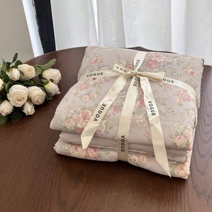 91家纺网 家纺一手货源 找家纺 （总）黛馨  2025新款全棉A类小清新双层纱四件套