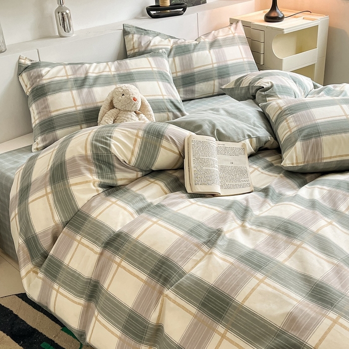 91家纺网 家纺一手货源 找家纺 吉象2025新款全棉印花北欧极简四件套系列 布里克