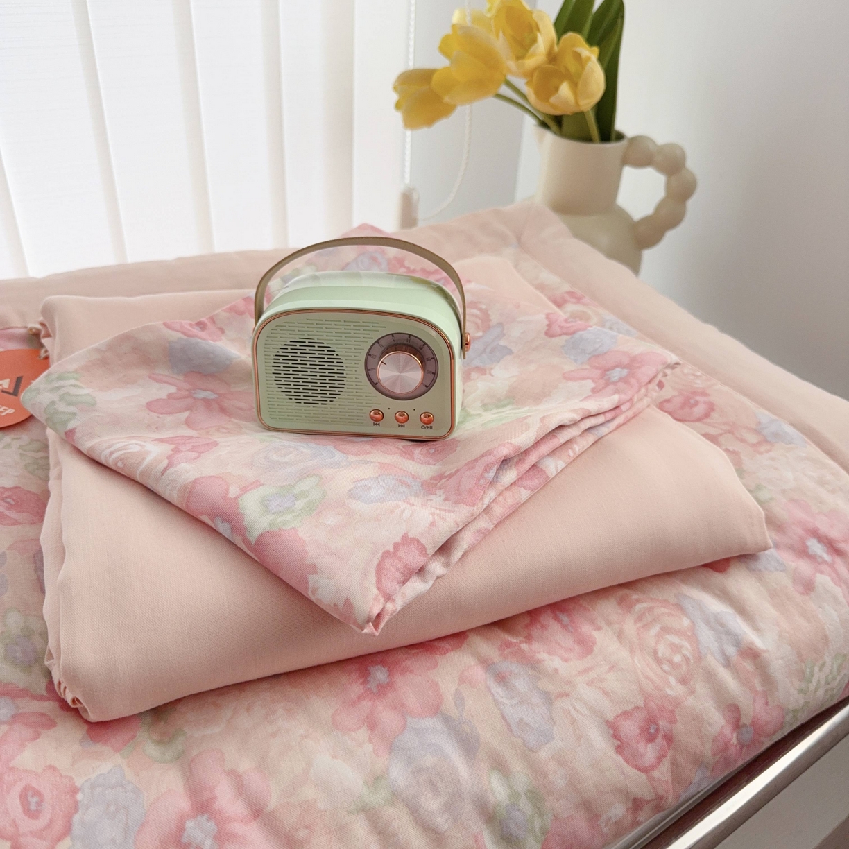 91家纺网 家纺一手货源 找家纺 于果 2025新款全棉双层纱夏被四件套 花汀