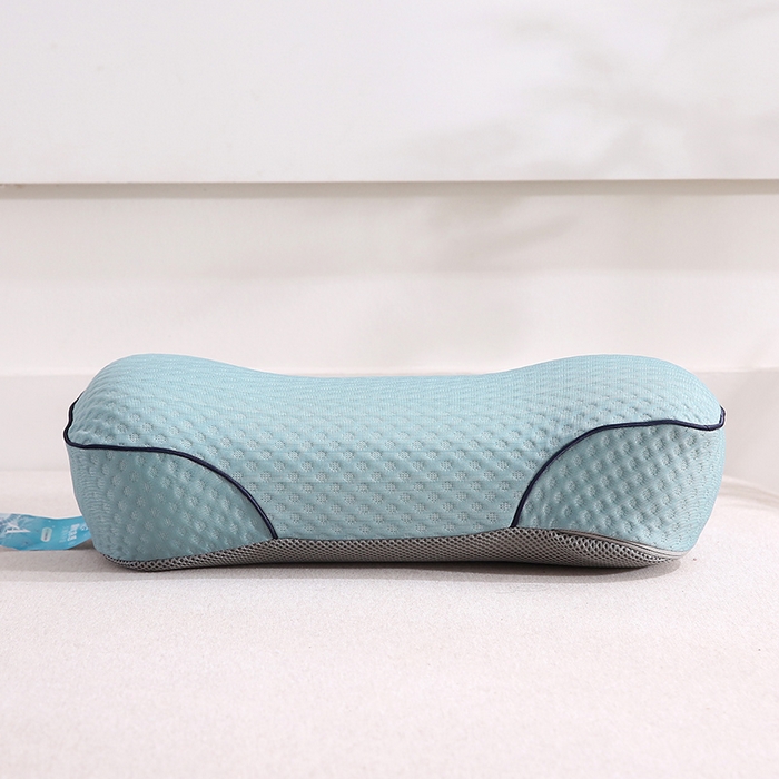 91家纺网 家纺一手货源 找家纺 纽乐家纺 2025新款夏凉凉感丝记忆棉护颈枕头华夫格凉豆豆骨型记忆棉枕头枕芯 骨型记忆棉枕-蓝色 42x20cm/只