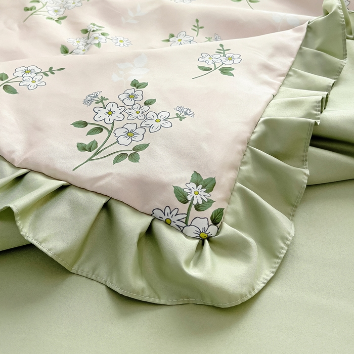 91家纺网 家纺一手货源 找家纺 找底底家纺 2025新款60S水洗天丝夏被夏凉被空调被床裙四件套 盛夏