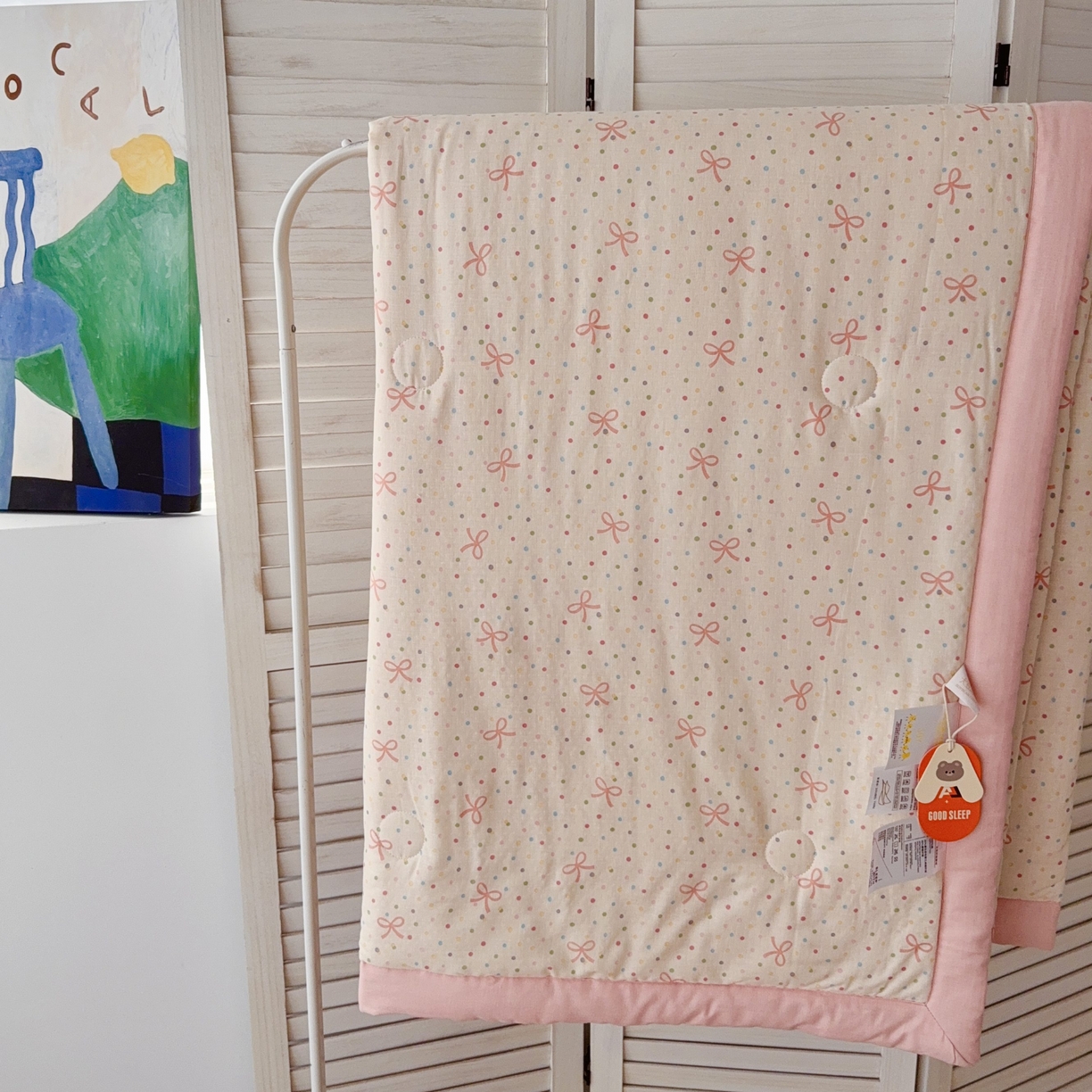 91家纺网 家纺一手货源 找家纺 于果 2025新款全棉双层纱夏被四件套 奶油派