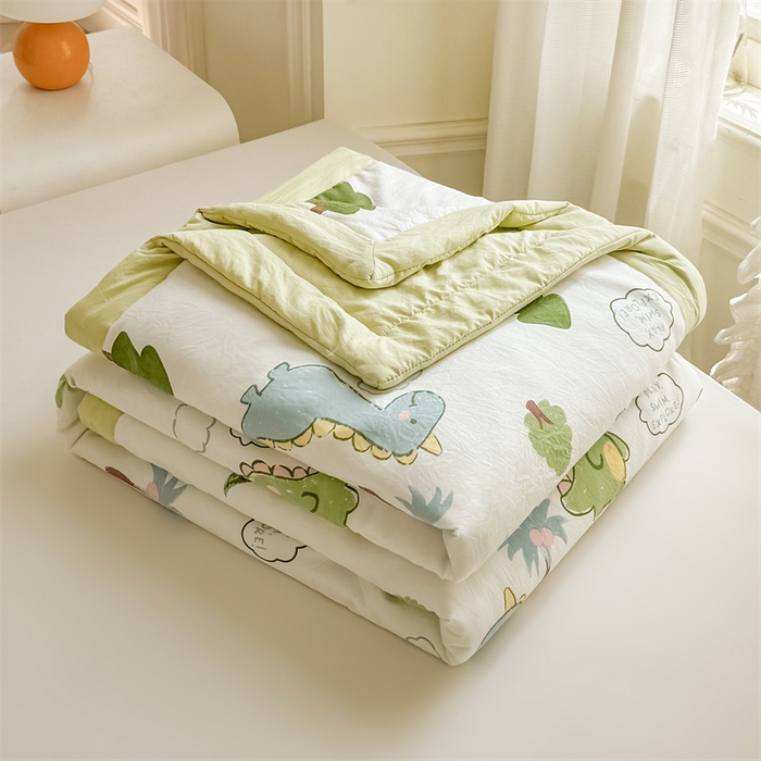 91家纺网 家纺一手货源 找家纺 美梦里 2025新款A类水洗棉棉花夏被 夏凉被空调被 小恐龙