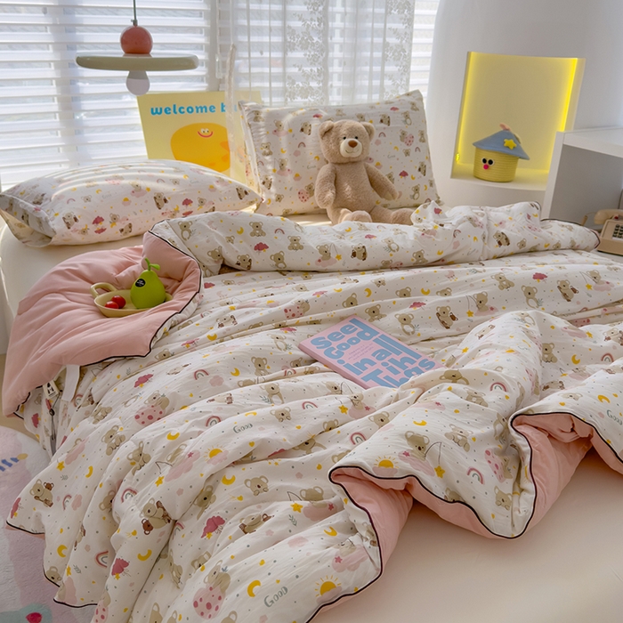 91家纺网 家纺一手货源 找家纺 美派工厂店2025新款水洗邹邹纱夏被 小考拉