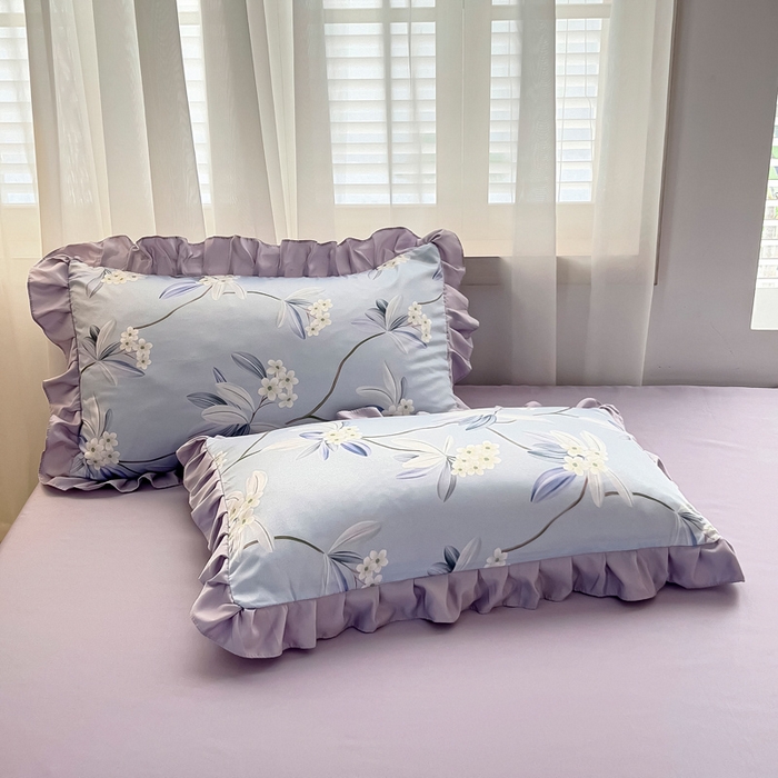 91家纺网 家纺一手货源 找家纺 找底底家纺 2025新款60S水洗天丝夏被夏凉被空调被床裙四件套 摇曳花香