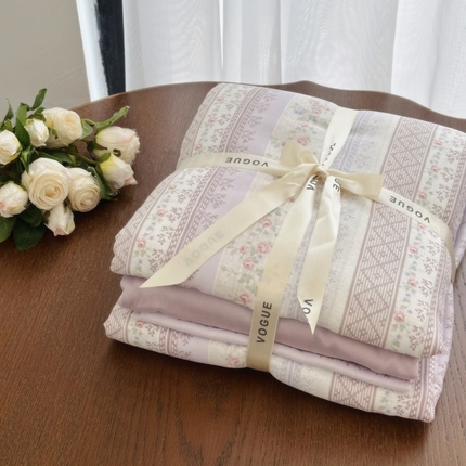 91家纺网 家纺一手货源 找家纺 （总）黛馨  2025新款全棉A类小清新双层纱四件套