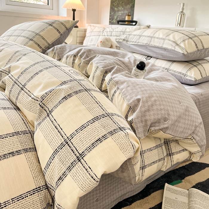 91家纺网 家纺一手货源 找家纺 吉象2025新款全棉印花北欧极简四件套系列 奈香