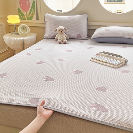 芙绣 2025新款凉感丝提花学生凉席三件套 莓烦恼