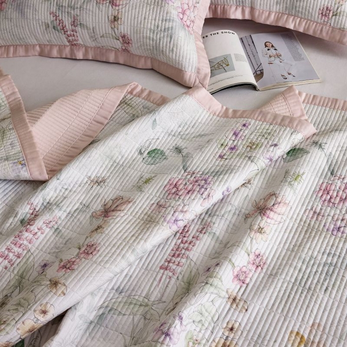 91家纺网 家纺一手货源 找家纺 黛舒家居2025新款天丝水洗印花夏被床盖三件套 繁花之恋