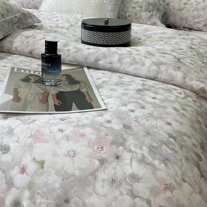 91家纺网 家纺一手货源 找家纺 莱豫2025新款50支莱赛尔天丝四件套 茉雅紫