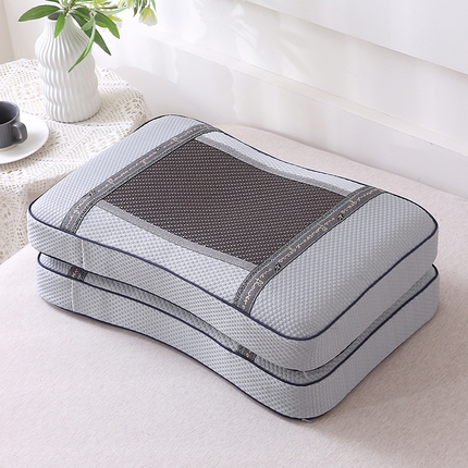 纽乐家纺 2025夏季夏凉凉席枕芯冰丝冰藤护颈椎记忆棉枕头助睡眠冰藤枕头枕芯 冰丝冰藤记忆枕-深灰 35x55cm/只