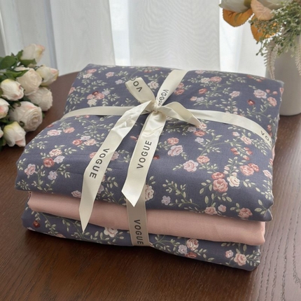 91家纺网 家纺一手货源 找家纺 （总）黛馨  2025新款全棉A类小清新双层纱四件套